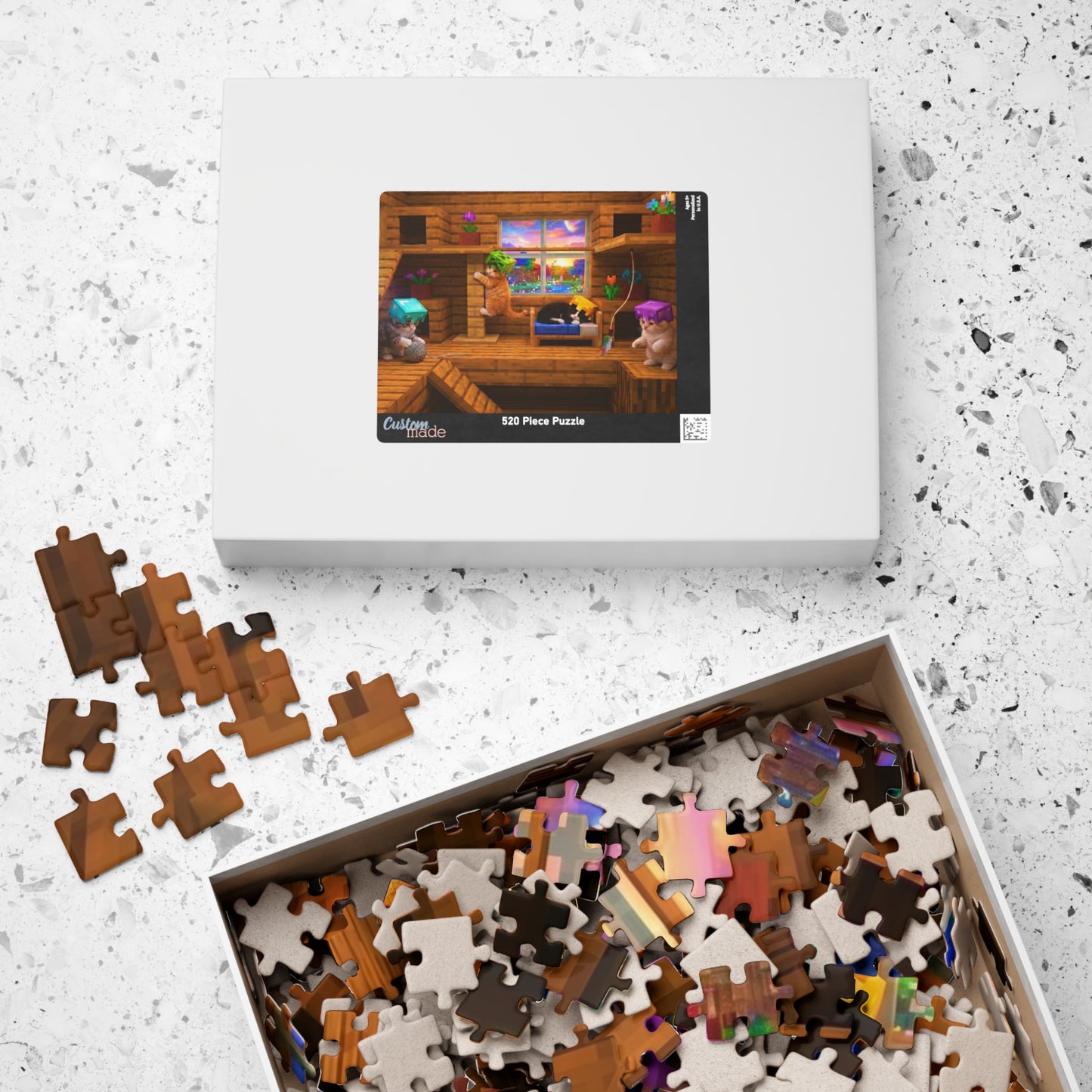 Cozy Cat Cabin Jigsaw Puzzle — Cute Cats in a Wooden Loft (110–1014 pcs)