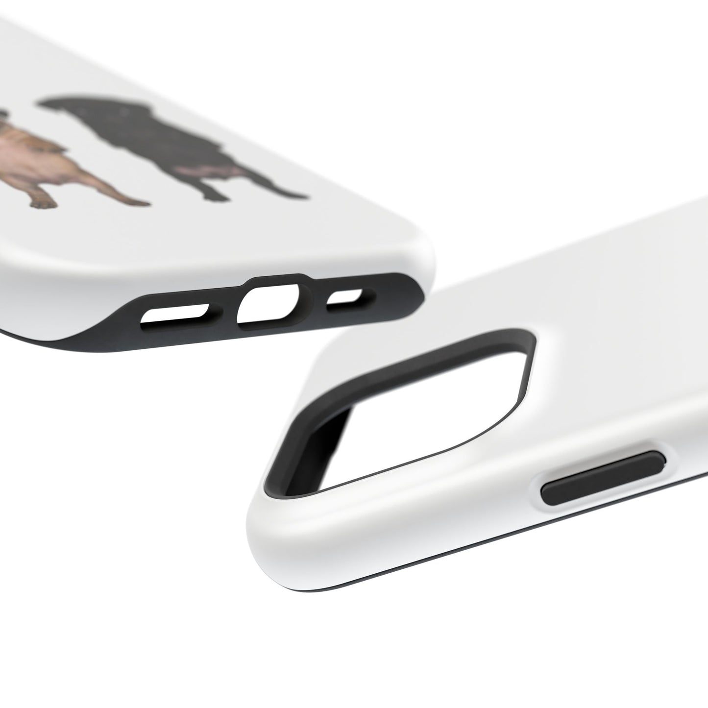 Cute Standing Pug Duo Magnetic Impact-Resistant Phone Case