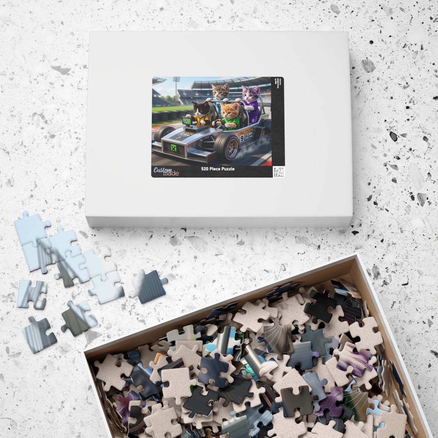 Racing Kittens Jigsaw Puzzle — Cute Cat Race Car 110–1014 Piece Puzzle