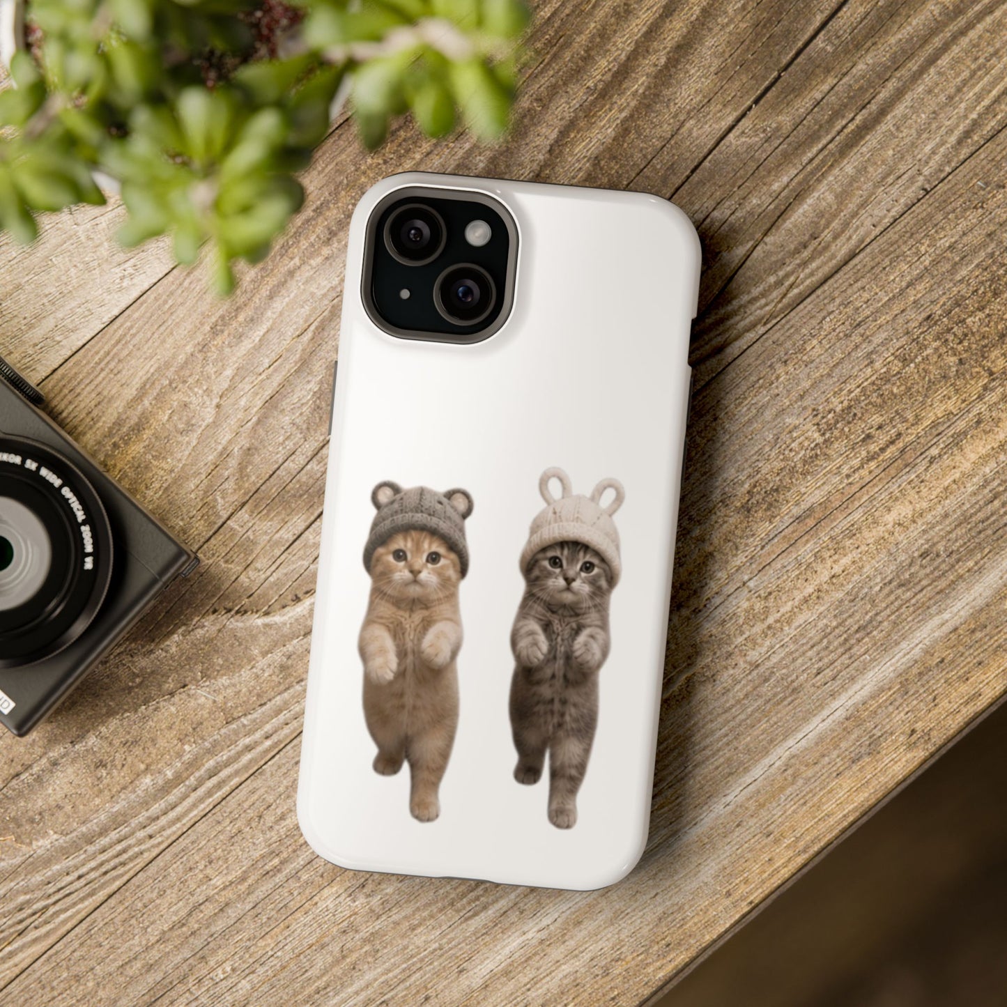Cute Kittens in Hats Magnetic Impact Phone Case