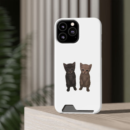 Cute Kitten Duo Phone Case with Card Holder