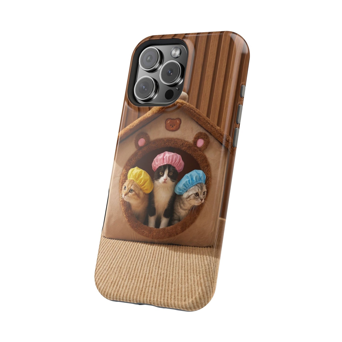 Cute Kittens in Cozy House Phone Case — Magnetic Impact-Resistant Case