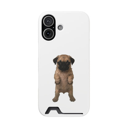 Cute Standing  Pug Card Holder Phone Case