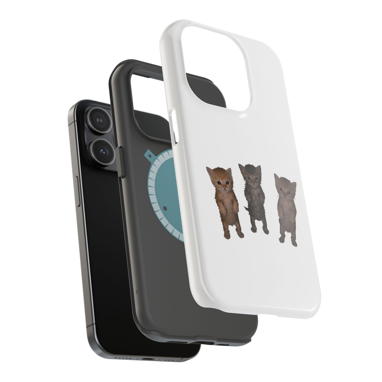 Cute Standing Kittens Magnetic Impact-Resistant Phone Case