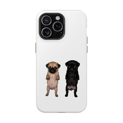 Cute Standing Pug Duo Magnetic Impact-Resistant Phone Case