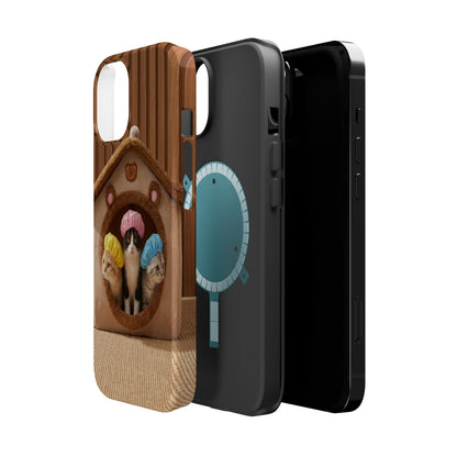 Cute Kittens in Cozy House Phone Case — Magnetic Impact-Resistant Case
