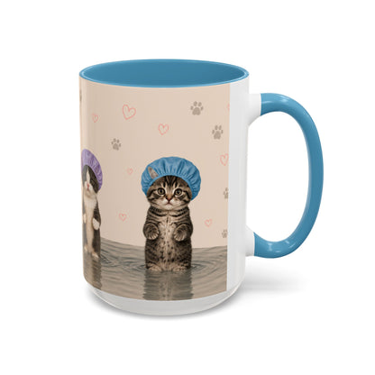 Cute Kittens in Shower Caps Accent Coffee Mug – 11/15oz