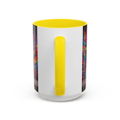 Street Kitties Graffiti Coffee Mug — Colorful Cat Art Accent Mug (11/15oz)