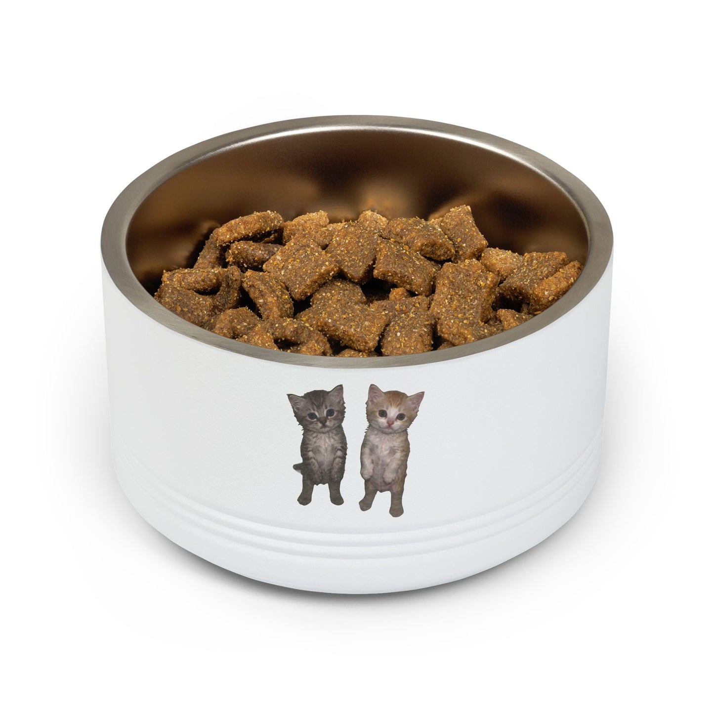 Duo Cute Cat Stainless Steel Pet Bowl — 18 oz