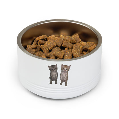 Duo Cute Cat Stainless Steel Pet Bowl — 18 oz