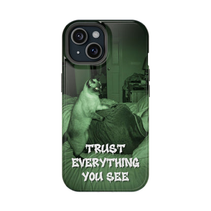 Phone Case 'Trust Everything You See' Green Dog Photo Magnetic Impact-Resistant Case