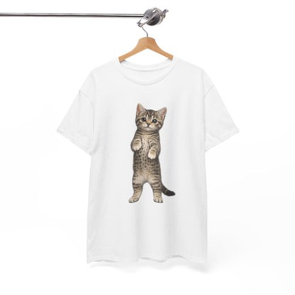 Standing Tabby Kitten T-Shirt — Cute Cat Graphic Tee for Cat Lovers