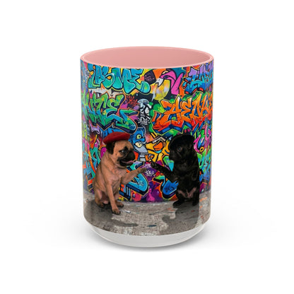 Graffiti Pug Coffee Mug — Colorful Street Art Accent Mug (11/15oz)