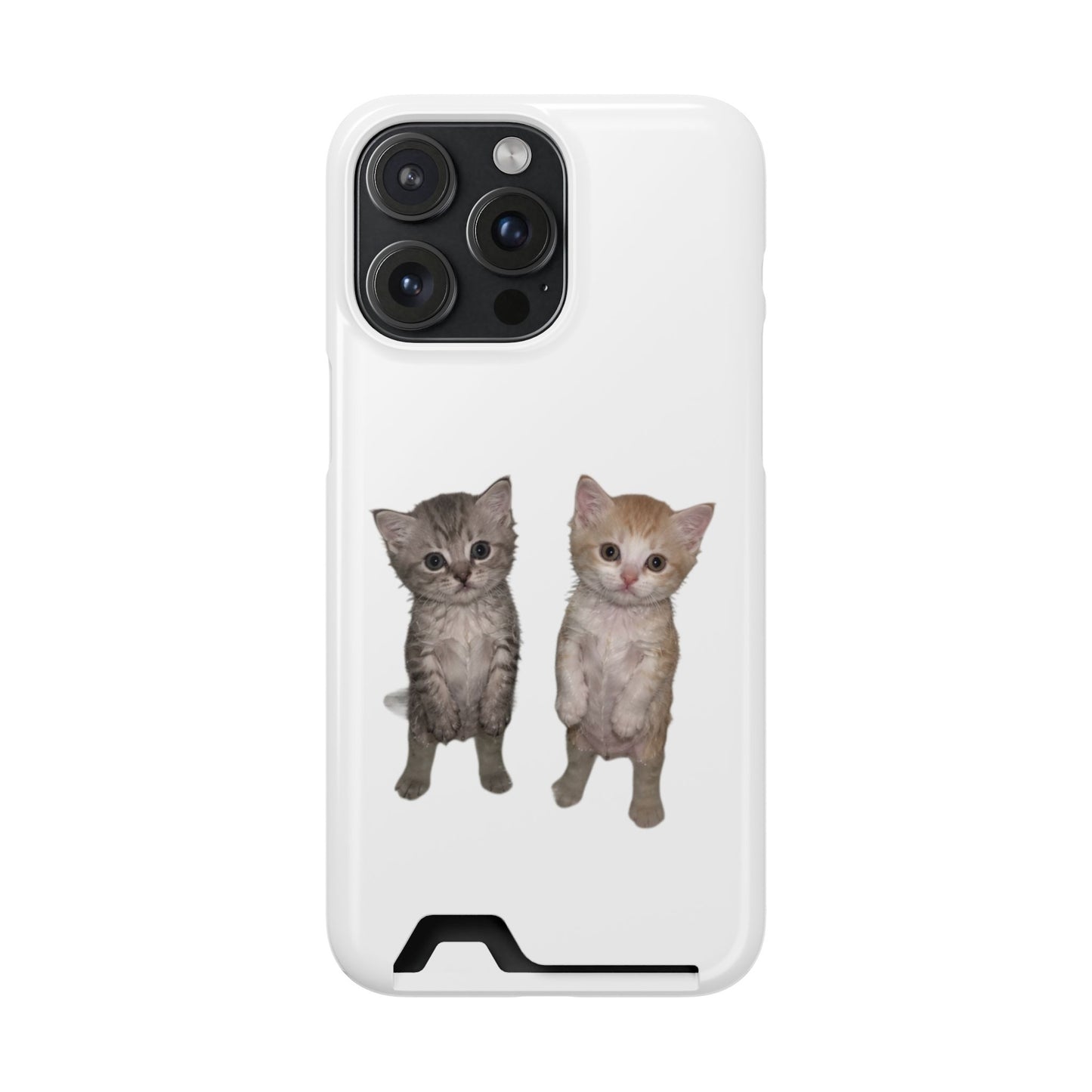Duo Cute Kitten Phone Case with Card Holder