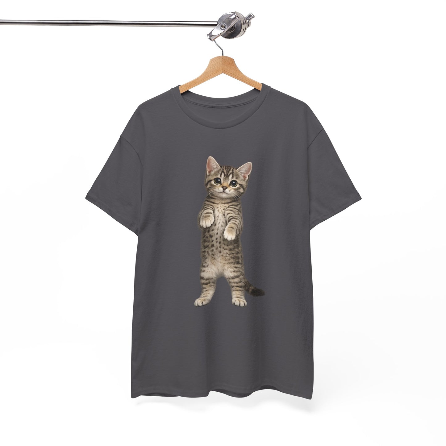 Standing Tabby Kitten T-Shirt — Cute Cat Graphic Tee for Cat Lovers
