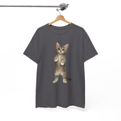 Standing Tabby Kitten T-Shirt — Cute Cat Graphic Tee for Cat Lovers