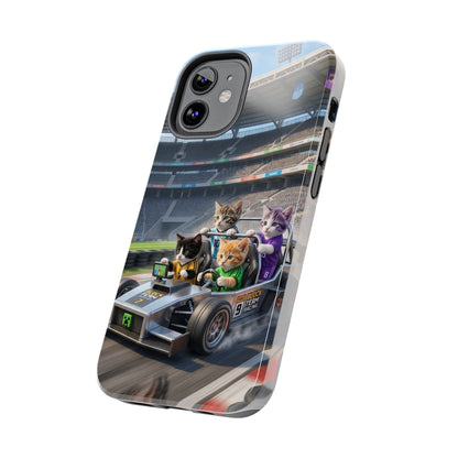 Racing Cats Tough Phone Case — Cute Kittens Driving Racecar Phone Cover