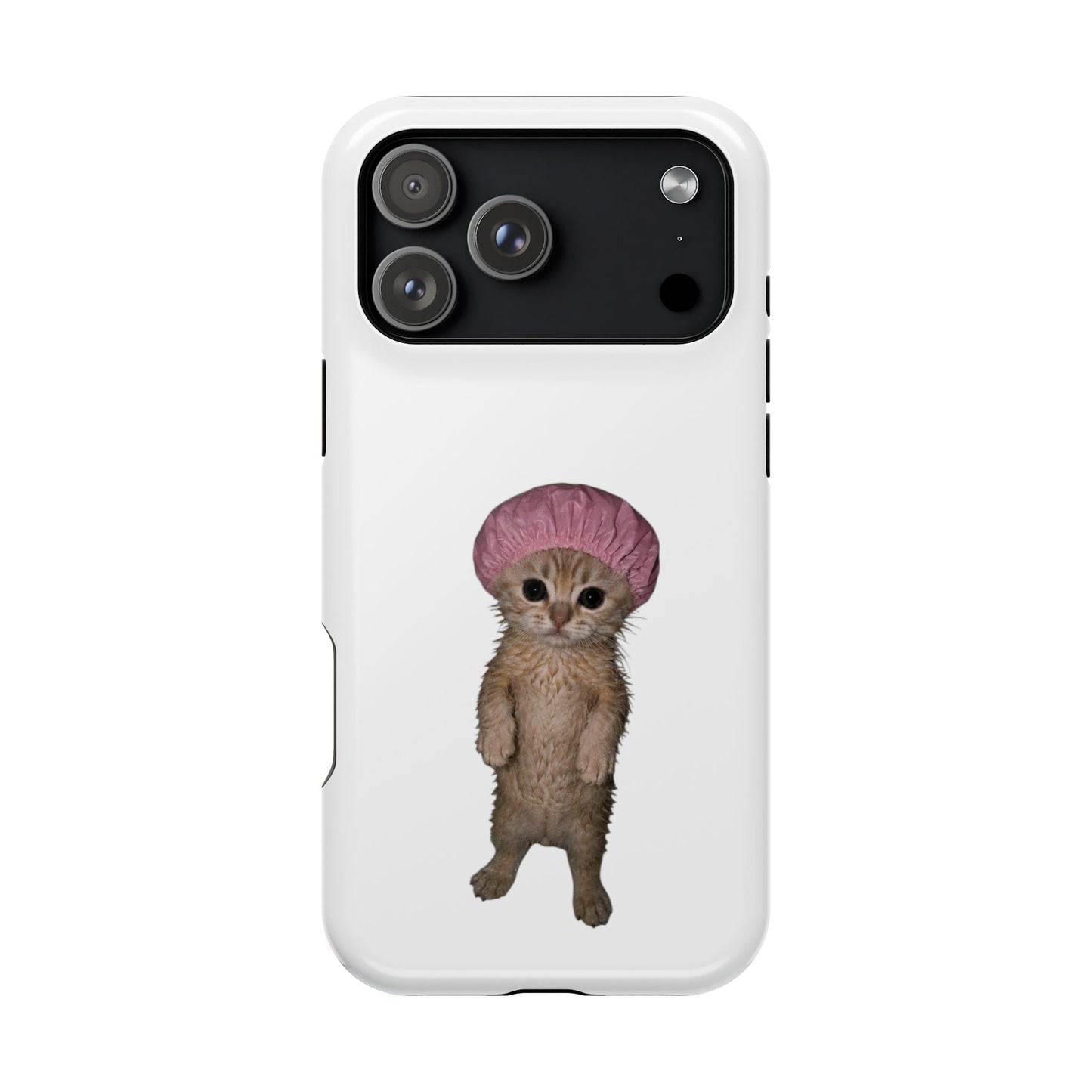Cute Kitten in Shower Cap  Magnetic Impact-Resistant