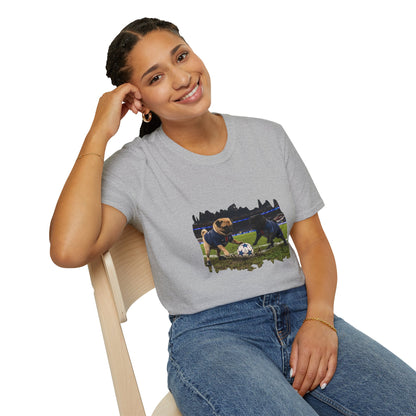 Soccer Puppies T-Shirt — Playful Puppy Soccer Match Tee