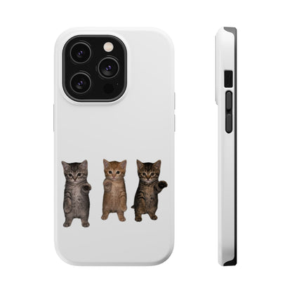 Cute Standing Trio Kittens Dancing Magnetic Impact-Resistant Phone Case