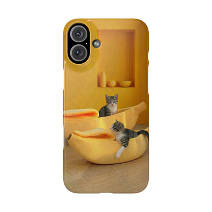 Cat Cozy Phone Case – Cute Kittens in Yellow Living Room Snap Case
