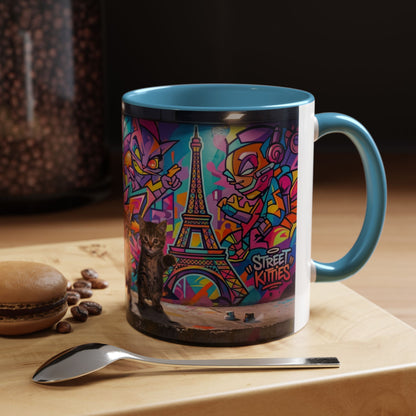 Street Kitties Graffiti Coffee Mug — Colorful Cat Art Accent Mug (11/15oz)