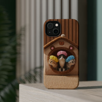 Cute Kittens in Cozy House Phone Case — Magnetic Impact-Resistant Case