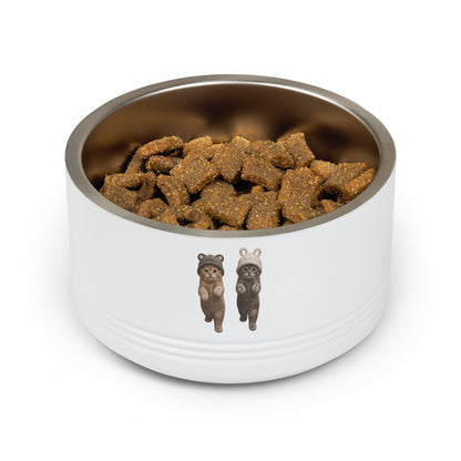 Cute Kittens in Hats Stainless Steel  Pet Bowl  18oz