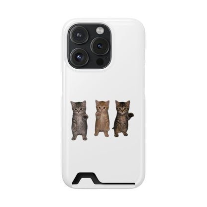 Cute Trio Kittens Phone Case with Card Holder