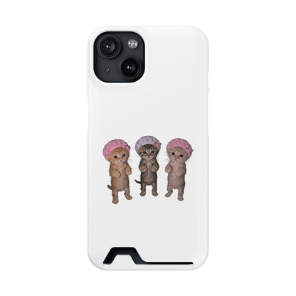 Cute Three Kittens Phone Case with Card Holder