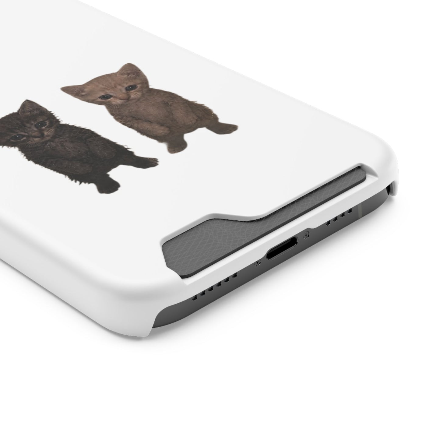 Cute Kitten Duo Phone Case with Card Holder