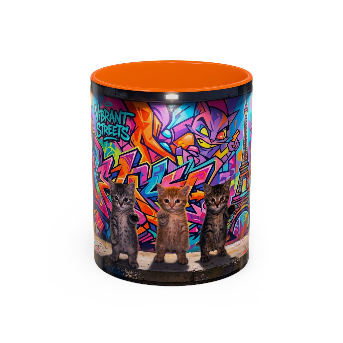 Street Kitties Graffiti Coffee Mug — Colorful Cat Art Accent Mug (11/15oz)