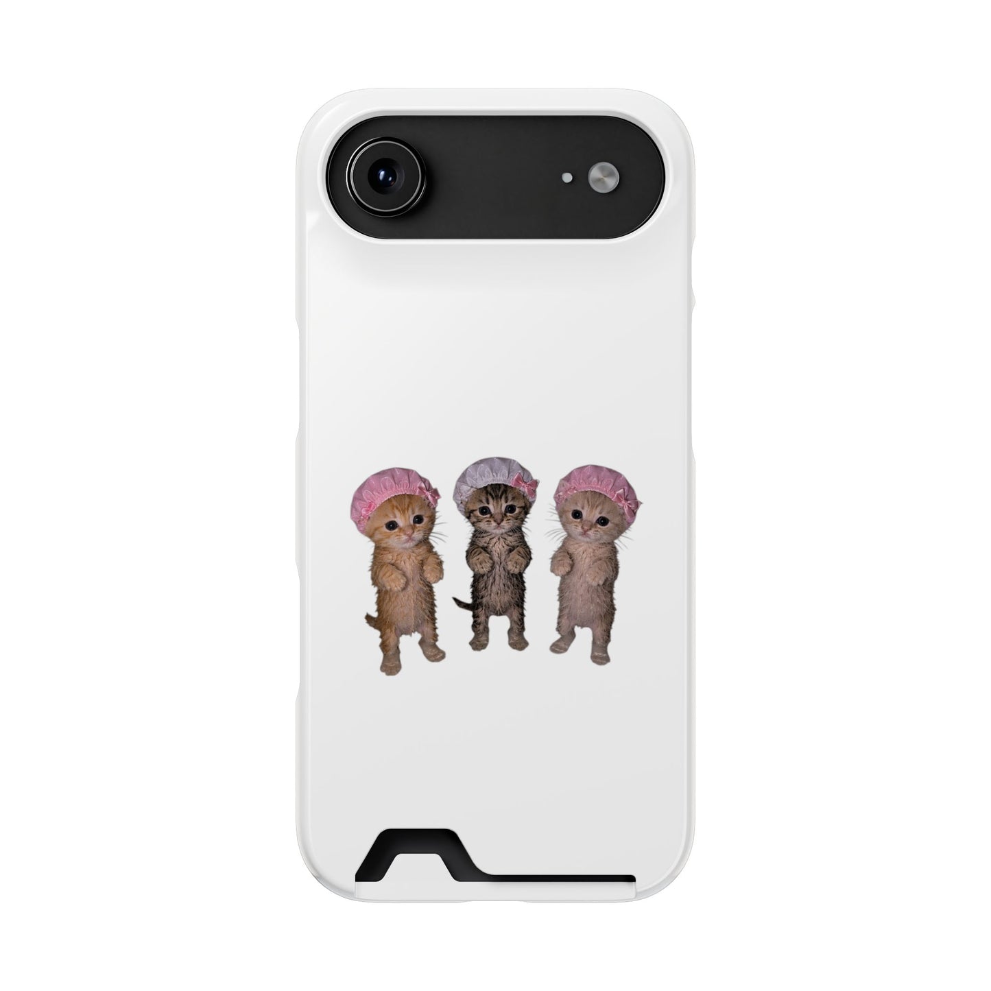 Cute Three Kittens Phone Case with Card Holder
