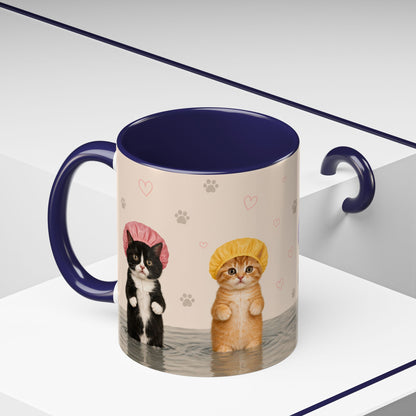 Cute Kittens in Shower Caps Accent Coffee Mug – 11/15oz
