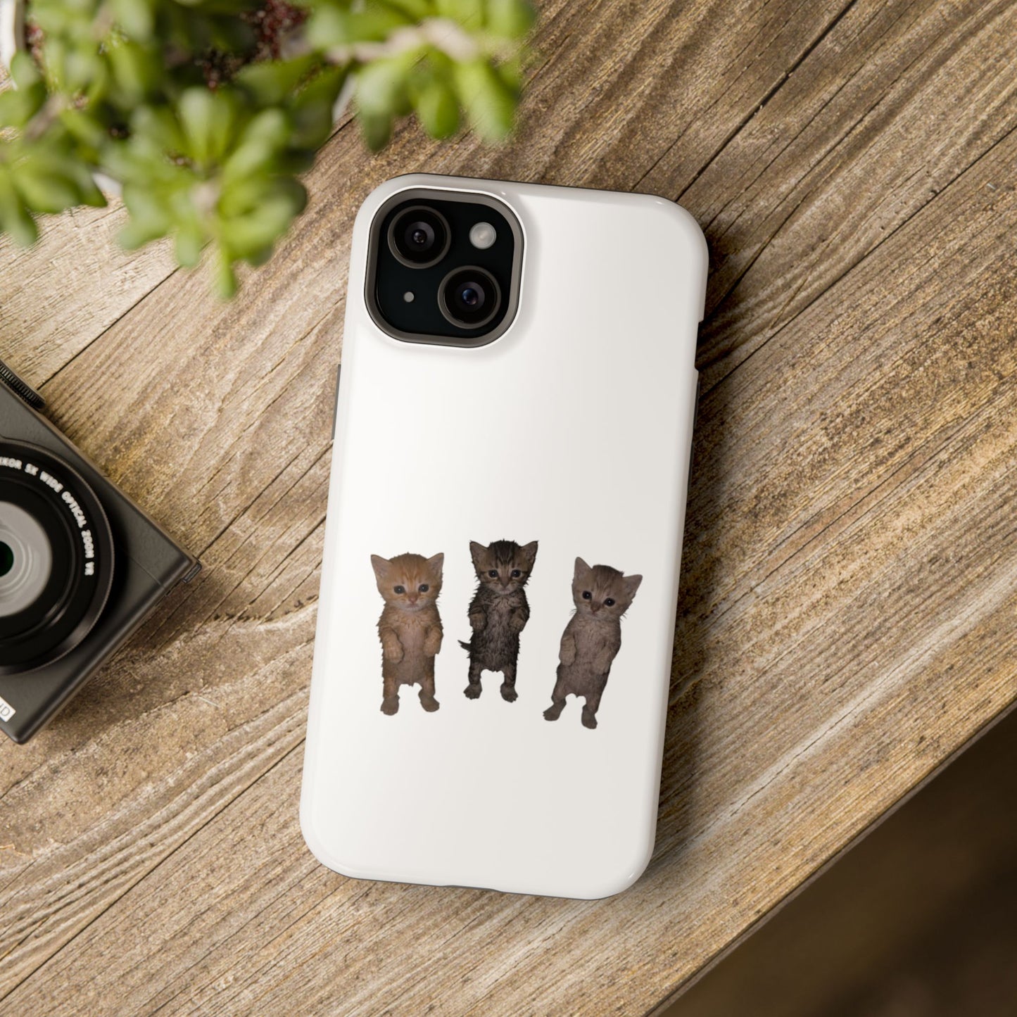 Cute Standing Kittens Magnetic Impact-Resistant Phone Case