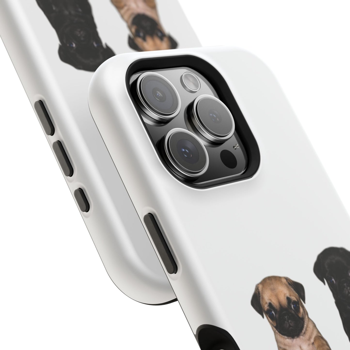 Cute Standing Pug Duo Magnetic Impact-Resistant Phone Case