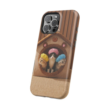 Cute Kittens in Cozy House Phone Case — Magnetic Impact-Resistant Case