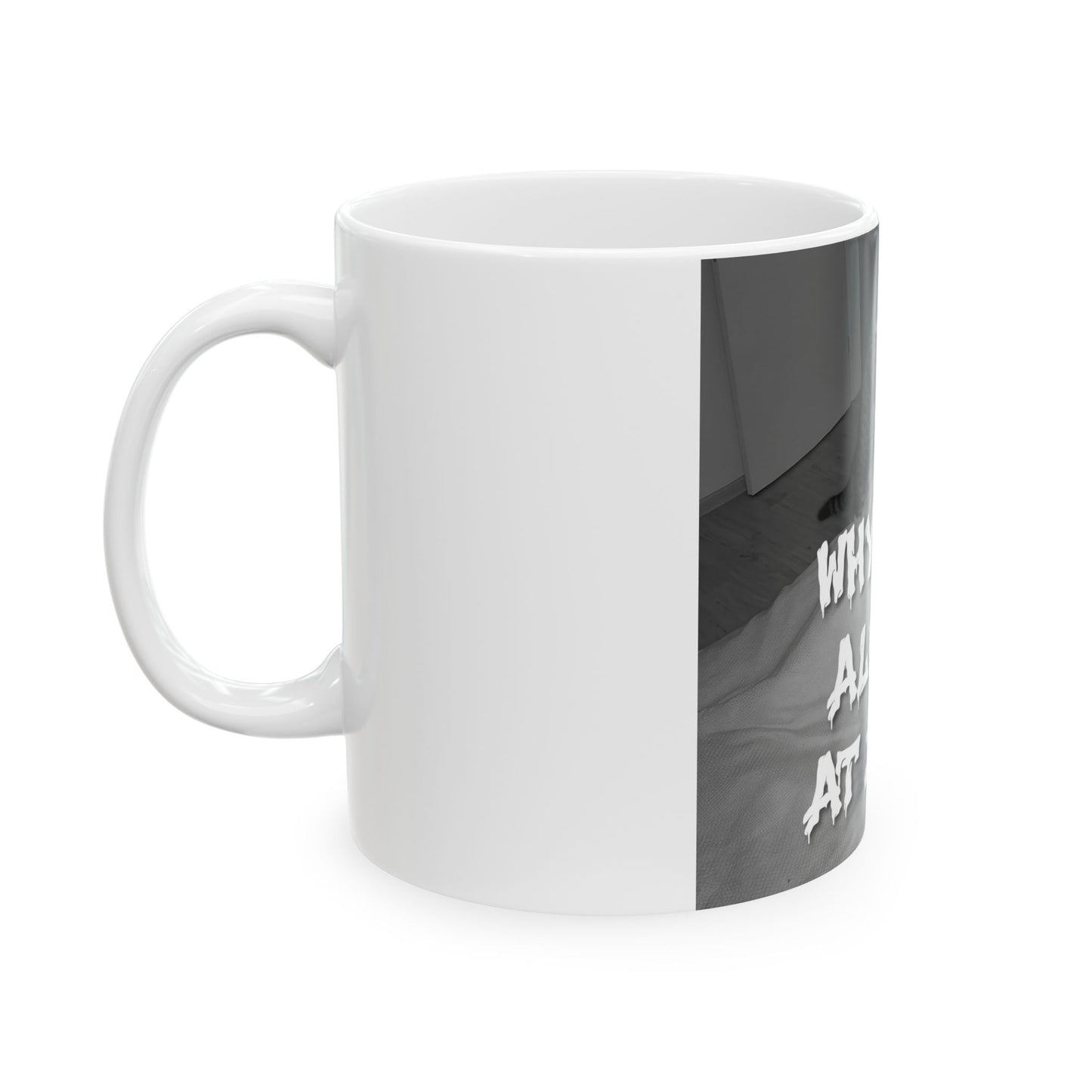 Why Is It Always At 2 AM? Cat Coffee Mug Funny Nighttime Pet Lover Gift