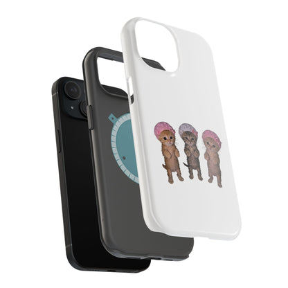 Cute Standing Kittens with Shower Caps  Phone Case