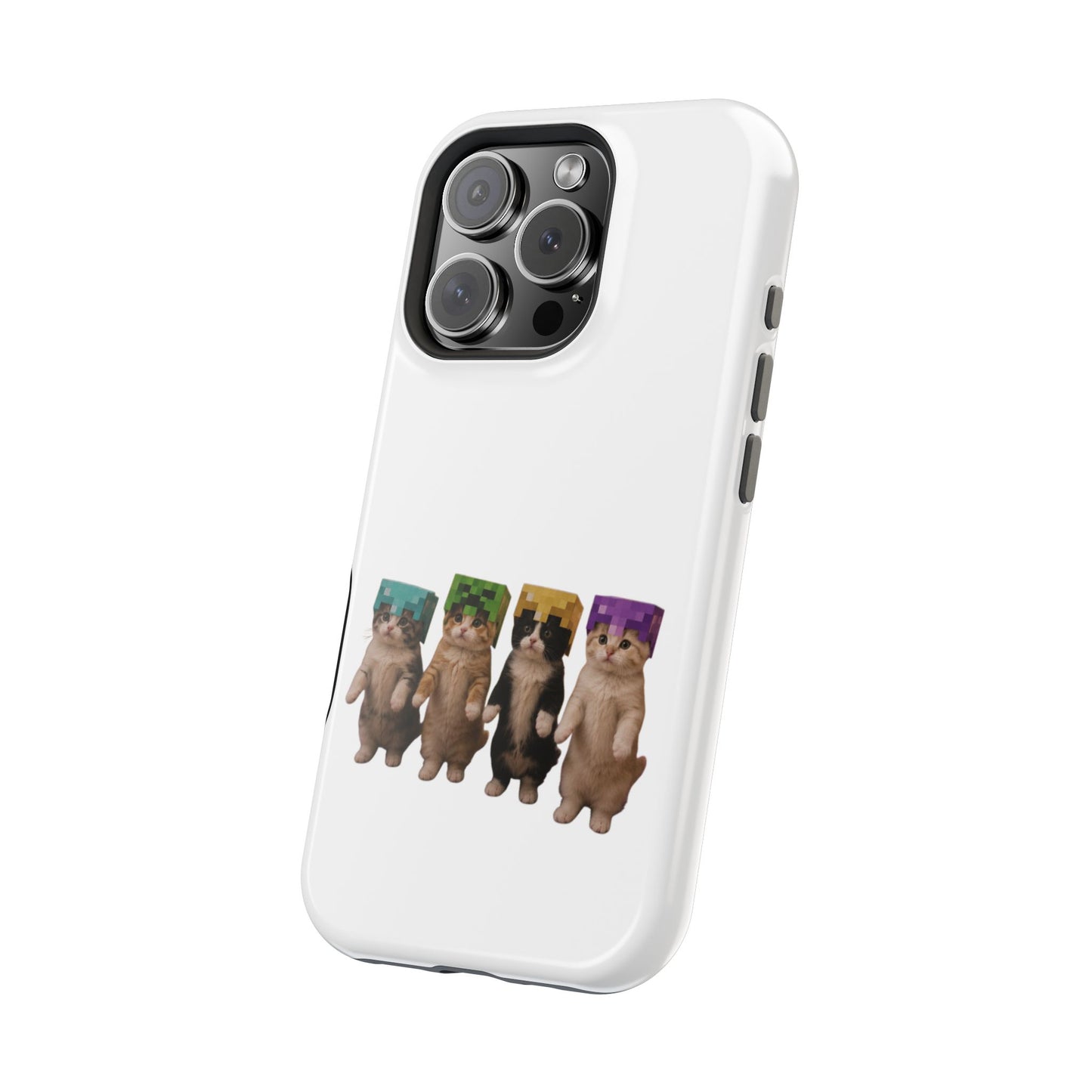 Dancing Kittens Minecraft Helmet Magnetic Impact-Resistant Phone Case