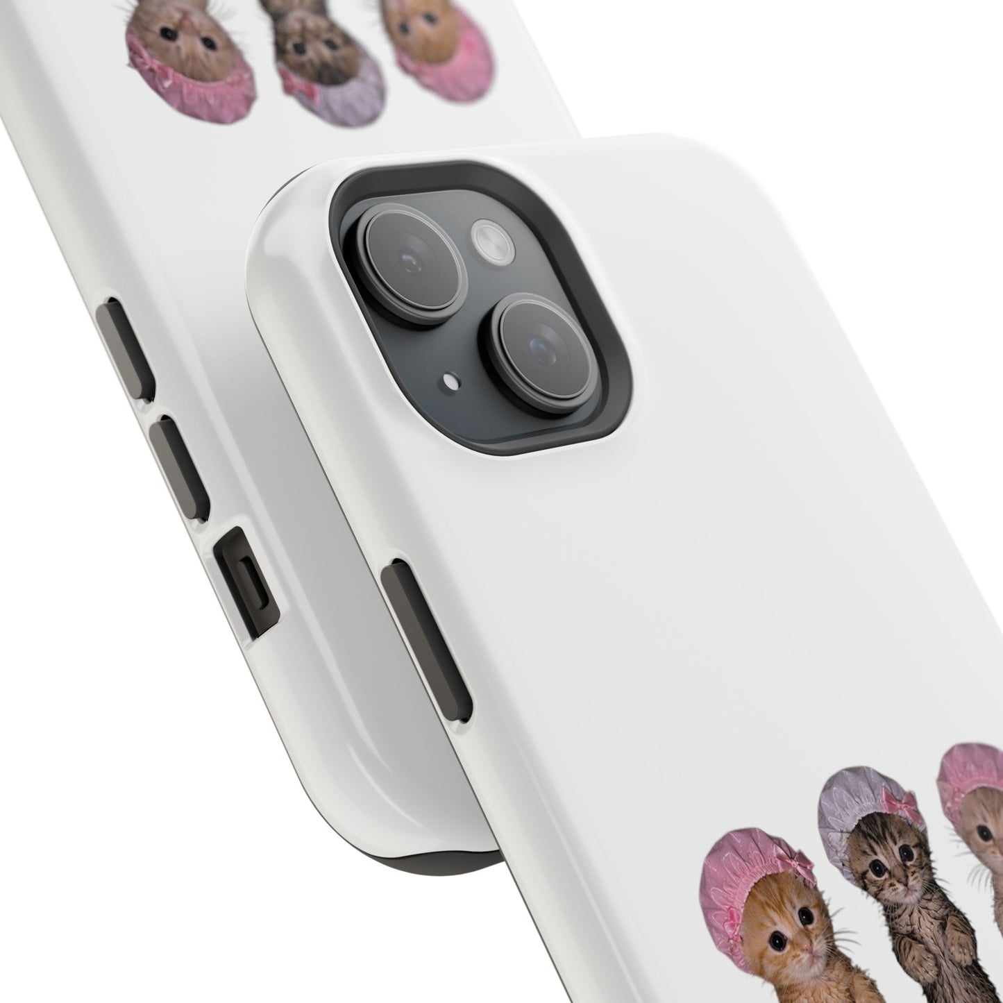 Cute Standing Kittens with Shower Caps  Phone Case