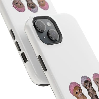 Cute Standing Kittens with Shower Caps  Phone Case