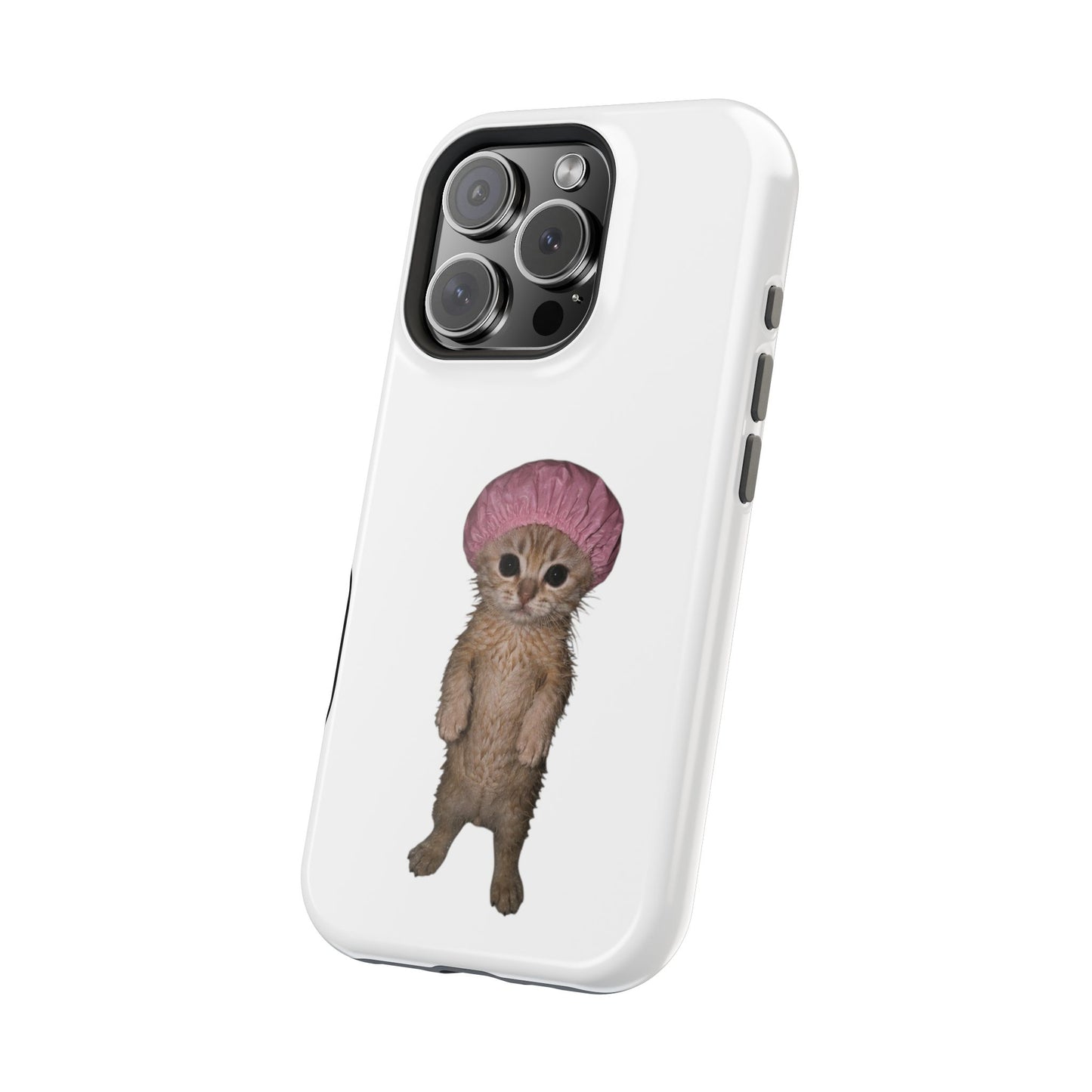 Cute Kitten in Shower Cap  Magnetic Impact-Resistant