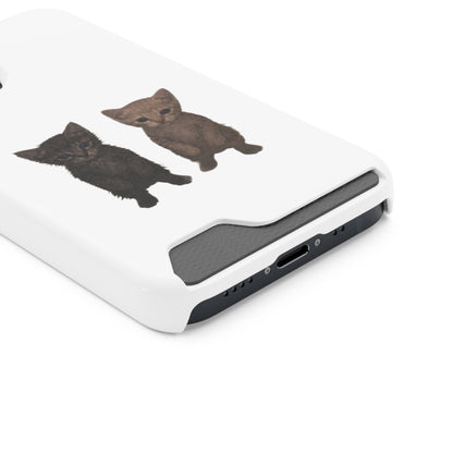 Cute Kitten Duo Phone Case with Card Holder