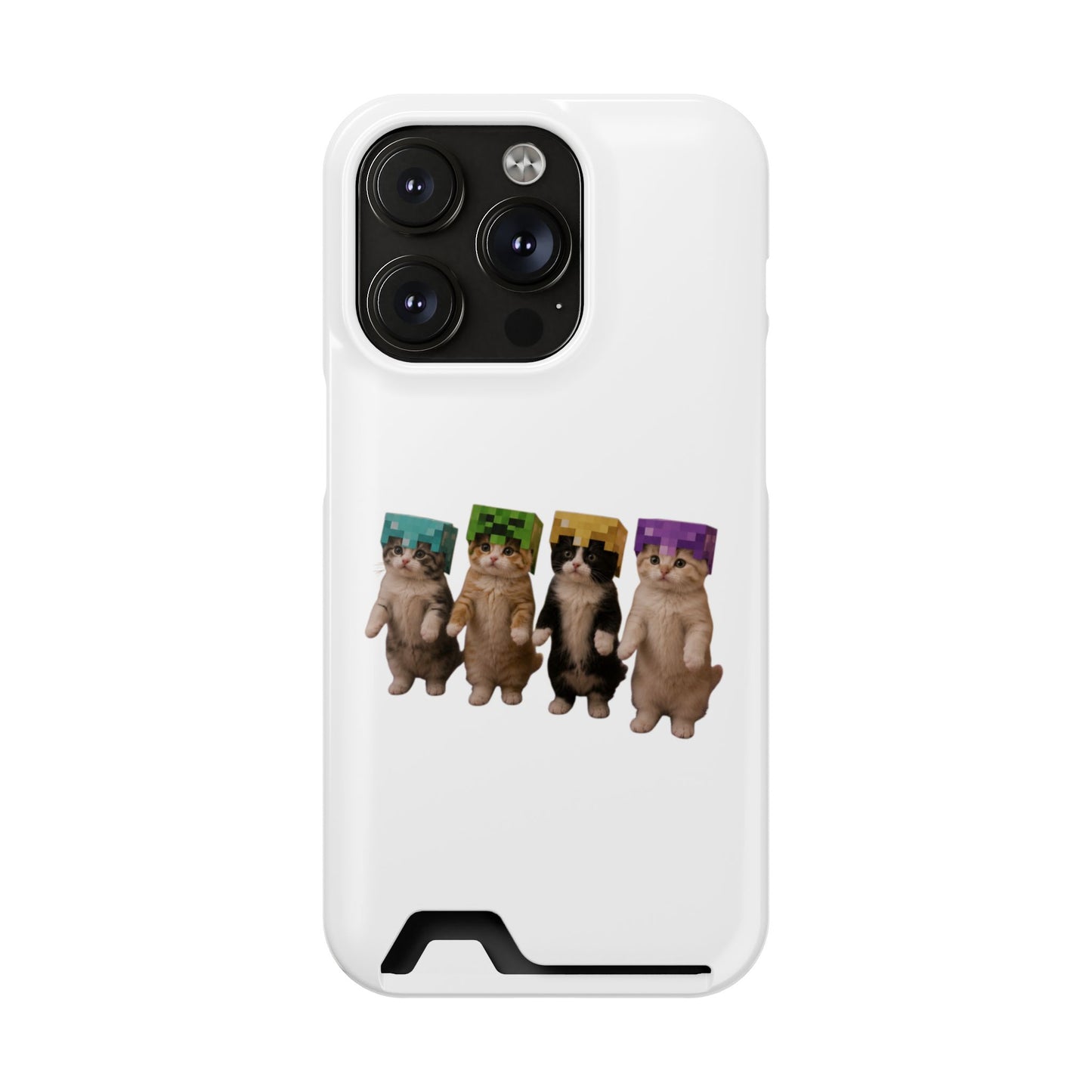 Minecraft Kittens Cat Phone Case with Card Holder