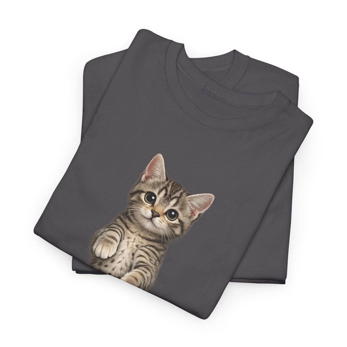 Standing Tabby Kitten T-Shirt — Cute Cat Graphic Tee for Cat Lovers