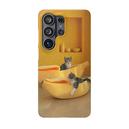 Cat Cozy Phone Case – Cute Kittens in Yellow Living Room Snap Case