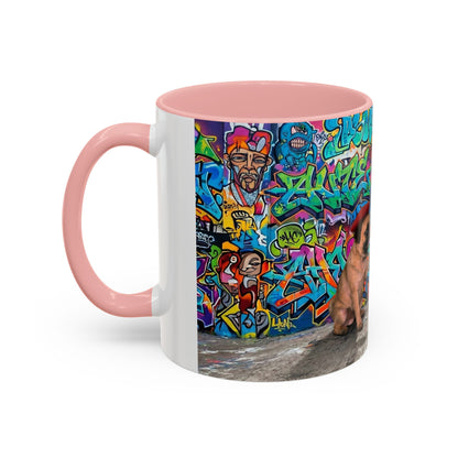 Graffiti Pug Coffee Mug — Colorful Street Art Accent Mug (11/15oz)