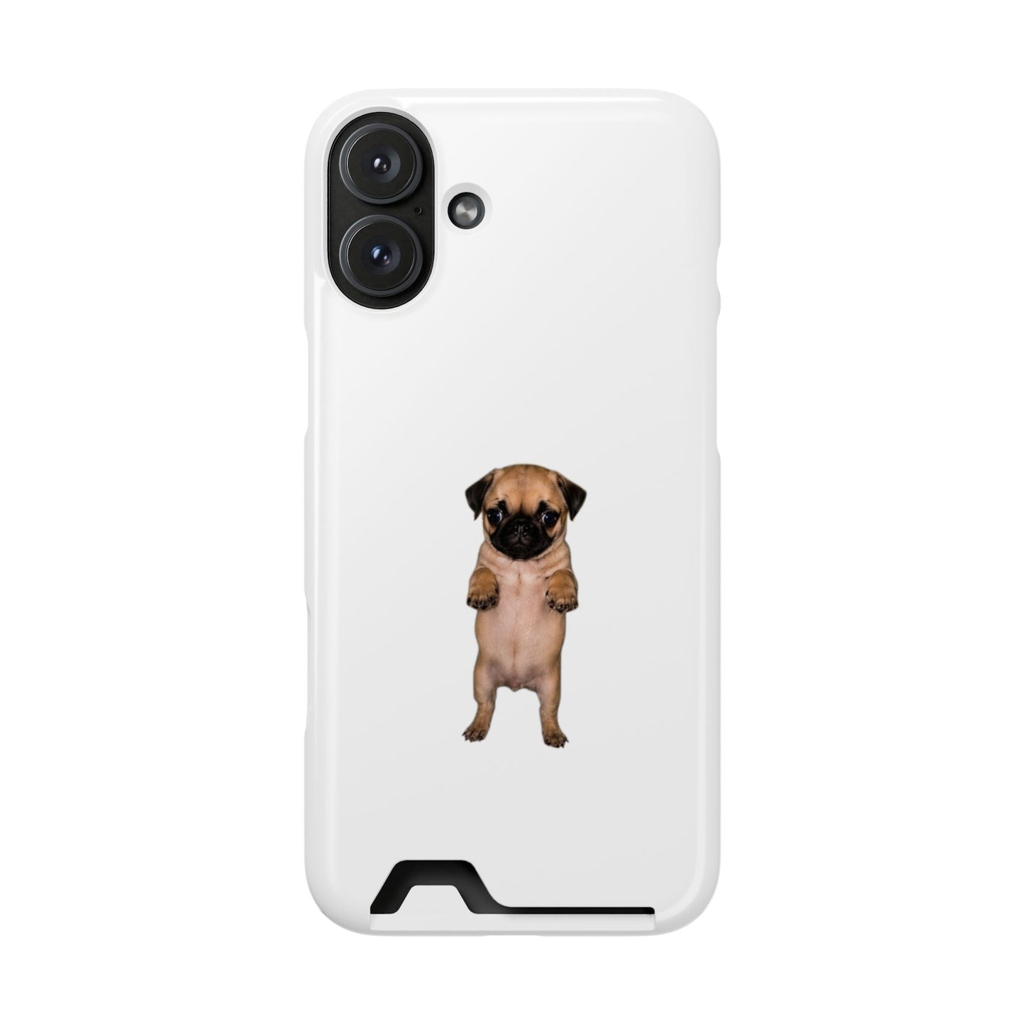 Cute Standing Pug Phone Card Case