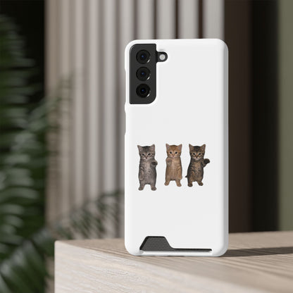Cute Trio Kittens Phone Case with Card Holder